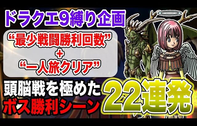 【解説あり】ドラクエ9「最少戦闘勝利回数+一人旅」縛り　全ボスバトル22連発