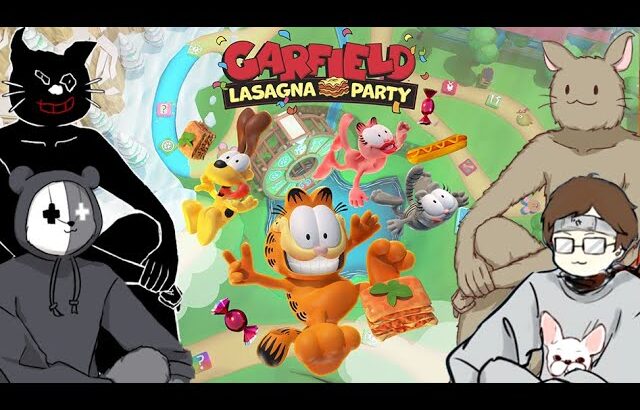 【4人実況】海外で圧倒的に好評な友情破壊パーティゲーム『Garfield Lasagna Party』