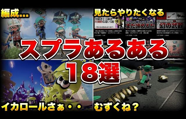 【98％共感】スプラトゥーンのあるある18選！【スプラトゥーン3】【初心者】