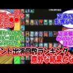 【原神】「イベント出演回数ランキング、意外な結果となる」に対する旅人の反応【反応集】