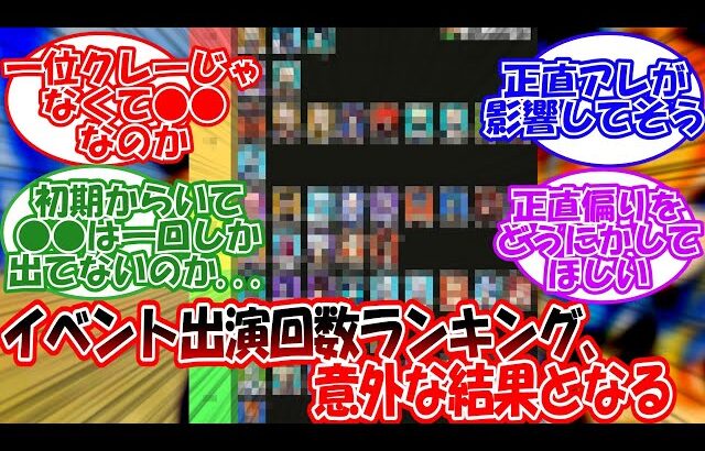 【原神】「イベント出演回数ランキング、意外な結果となる」に対する旅人の反応【反応集】