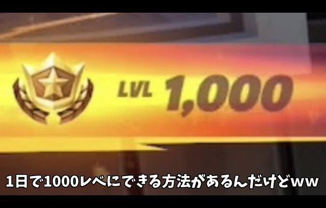 【フォートナイト】ガチで1日で1000レベになるチート級のレベル上げ方法が神過ぎるｗｗ