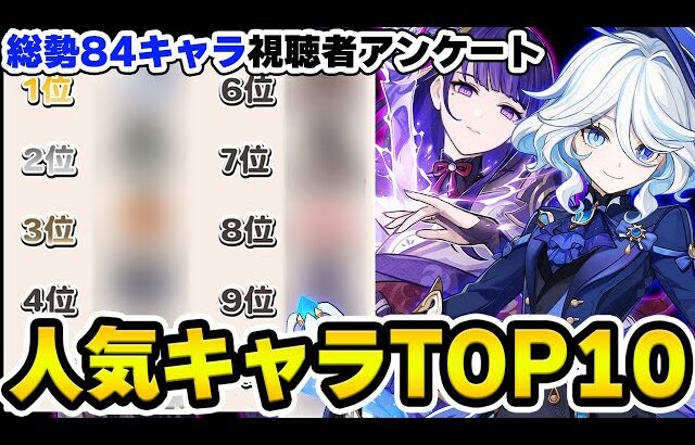 【原神】視聴者7000人アンケート！原神人気キャラTOP10を当てろ！【Genshin Impact】