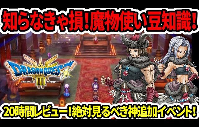 【ドラクエ3HDリメイク】知らなきゃ損！魔物使い豆知識！20時間レビュー！絶対見るべき神追加イベント！【新型switch2】