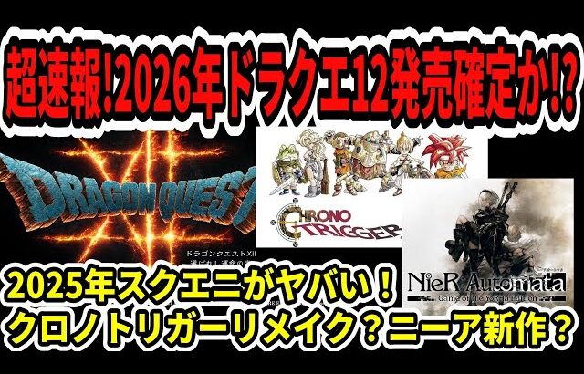 【ドラクエ12】超速報！2026年ドラクエ12発売確定か！？2025年スクエニがヤバい！クロノトリガーリメイク？ニーア新作？【新型Switch2】