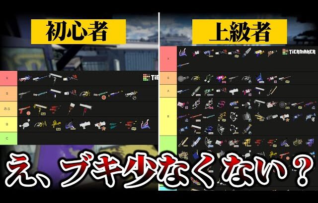 初心者と上級者のブキtier表を見比べてみた結果が面白すぎたｗｗｗｗｗ【スプラトゥーン3 splatoon3】【初心者】