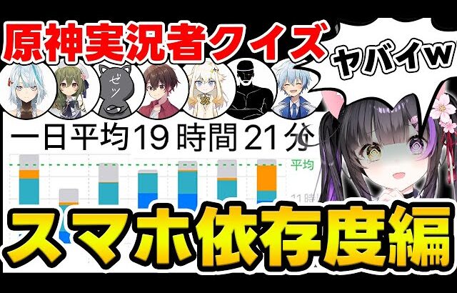 【原神】これは誰のスマホデータ？原神実況者スマホ依存度クイズ【Genshin Impact】