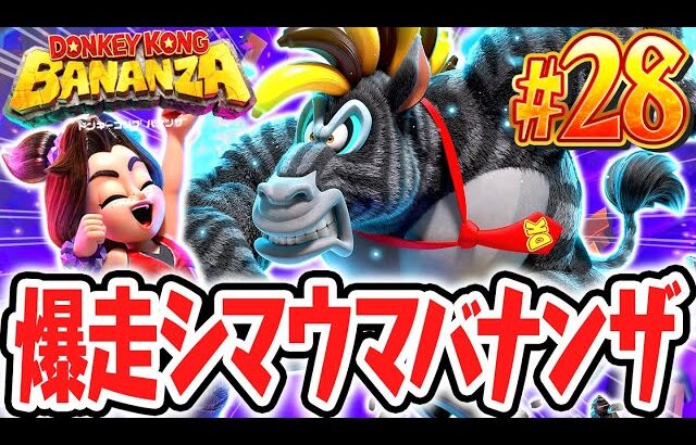 超高速のシマウマバナンザで走り回れ!!パリパリの床を渡って氷河の階層を攻略せよ!!Switch2で最速実況Part28【ドンキーコング バナンザ】