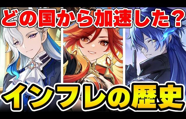 【原神】どこの国からインフレを感じた？原神リリース初期勢の二人でインフレの歴史について語る！！！【Genshin Impact】
