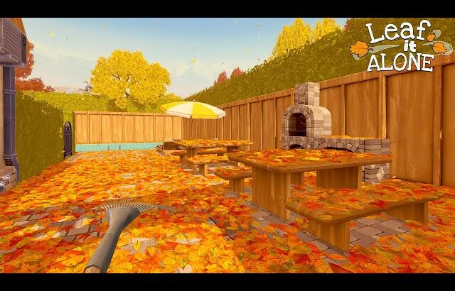 庭に無数に落ちている「落ち葉」をひたすら掃除するだけのゲーム【Leaf it Alone】