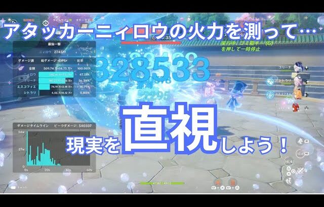 【原神】アタッカーニィロウのDPSを計測したので生生しい結果をシェアします【ニィロウ最強】